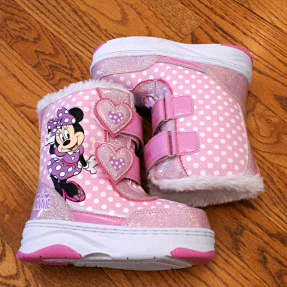 DISNEY Minnie pink and white polka dot Boots
